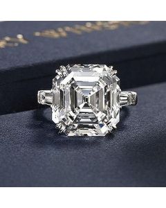 European And American Luxury Square Shiny Zircon Ring