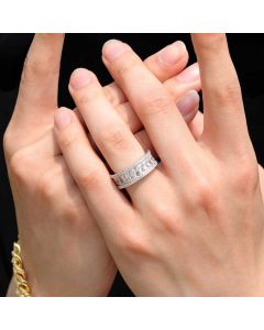Mixed Inlaid Three-row Square Zircon Ring
