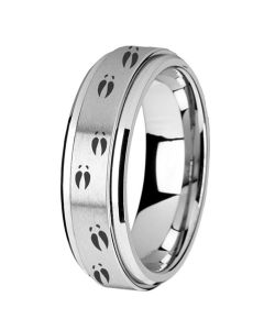 Deer Footprints Turning Titanium Steel Ring Men's And Women's Jewelry