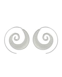 Oval spiral earrings exaggerated vortex gear-like leaves retro earrings