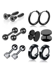 Stainless Steel Stud Earrings Set
