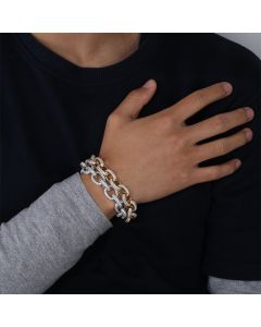 Men's Oval Twist Large Button Bracelet