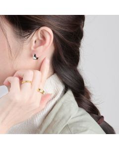 Metal Frosty Irregular Vintage Triangle Earrings