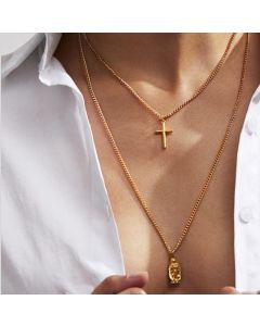 Fashion simple gold-plated Madonna cross necklace