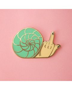 Middle Finger Snail Brooch Cute Subtle Satirical Statement Badge
