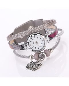 Owl Circle Bracelet Watch New Winding Watch Pu Small Twist Ladies Hand