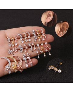 New Stainless Steel Zircon Ear Studs