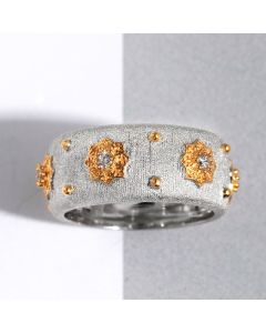 Star Ring Retro Elegant S925 Silver Plated Gold Ring