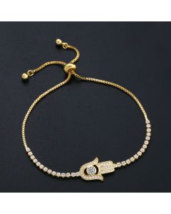 Minimalist Fatima Hand Set Zircon Bracelet