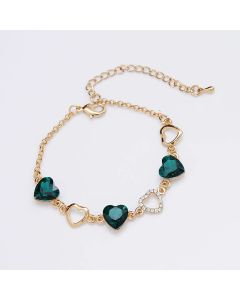 Peach Heart Love Interlocking Bracelet Bangle Jewelry