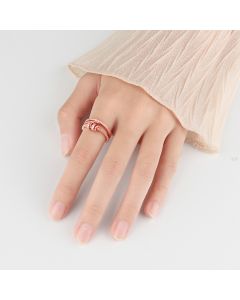 Two-line Fashion Smart Ring Micro-encrusted Women