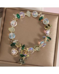 Simple Personality Loving Heart Zircon Pendant Bracelet