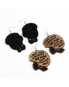 Flower Geometric Fabric Brown Design Earrings