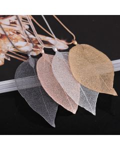 Natural Leaf Necklace Gold Leaf Gold-plated Pendant Sweater Chain