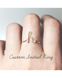 Unisex Gold Silver Color A-Z 26 Letters Initial Name Rings for Women Men Geometric Alloy Creative Finger Rings Jewelry Wholesale