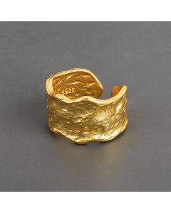 Irregular Concave And Convex Surface Gold And Silver Tin Foil Fingerprint  Ring Female Ring