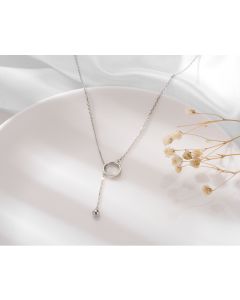 S925 Silver Circle Tassel Necklace