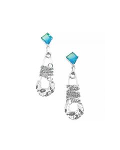 Turquoise Blue Crystal Pair Earring Set