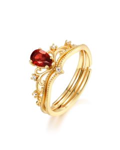 Garnet14K Gold Palace Retro Japanese Ring Girl