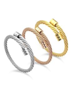 Steel Wire Bracelet Men's Hip Hop Punk Open Elastic Ornament Fashion