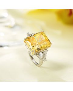 Exaggerated Atmosphere Retro High Carbon Diamond Ring