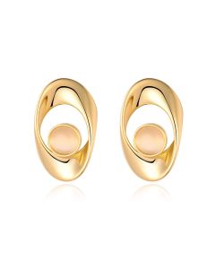Irregular Earrings Female Simple Pearl Circle Retro
