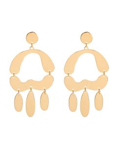 New Retro Gold Stitching Long Earrings
