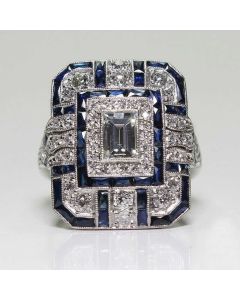 Retro Ethnic Style Four-color Square Artificial Zircon Ring Micro Diamond Jewelry