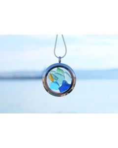 Fashion Round Glass Frame Alloy Necklace