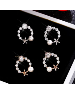S925 pure silver earrings female temperament Korean personality simple flower earrings
