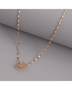 Simple Clavicle Chain Hollow Lotus Necklace Women