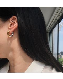 Metal Thick Titanium Steel Gold Plated Earrings