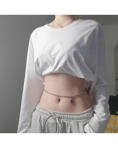 Fashion Titanium Steel Lock Pendant Waist Chain