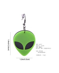 Green Happy Alien  - Festival Earrings