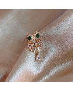 Owl Imitation Crystal Brooch Personalized Cardigan Pin