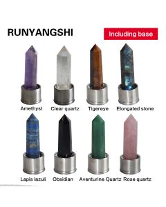 Natural Crystal Column Stone Quartz of Various Materials Magic wand heals energy stone point water cup bottel Ornament replace