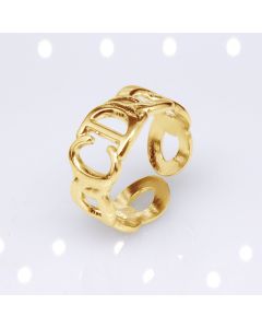 Fashionable CD Letter Titanium Steel Ring