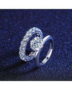 Fashion S925 Silver Female Moissanite Ring