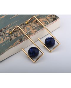 Exaggerated Geometric Earrings Synthetic Stone Ball Earrings