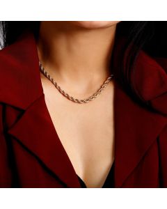 Simple single-layer design twist chain necklace