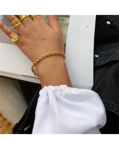 Stainless Steel Fried Dough Twist Chain Bracelet Female