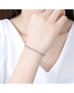 S925 Sterling Silver Colorful Horse Eye Bracelet