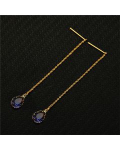 Trendy Stainless Steel Reel Chain Earrings Temperamental Tassels