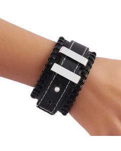 Leather Punk Men's And Women's Rivet Double Layer Leather Bracelet