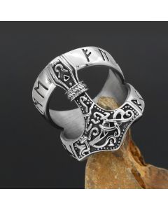 AliExpress Hot Style Viking Hammer Stainless Steel Ring Men
