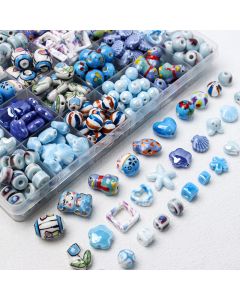 Japanese Ceramic Blue Series Scattered DIY Handmade Beaded Necklace Bracelet Spacer Beads Material