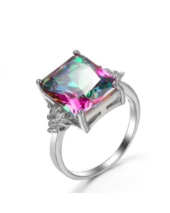 Colorful zircon jewelry ring