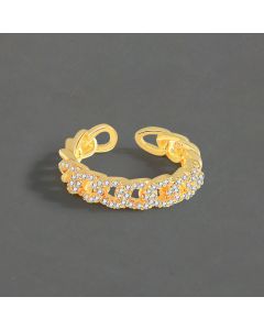 Design Full Diamond Twist  Index Finger Ring Hollow Ring