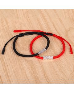 Hand-woven Red Rope Six-word Motto Bracelet