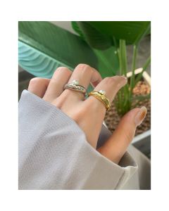 Minority Design Light Luxury Geometric Pearl Sterling Silver Ring
